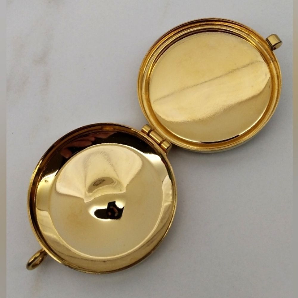 Pyx Holy Communion Brass Pewter Peace Dove - Picture 11 of 13